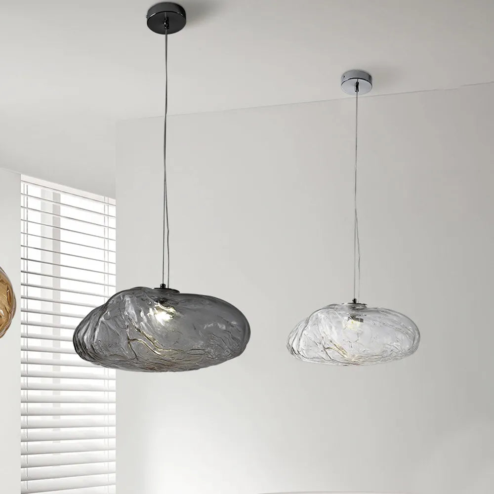 Glass Hanging Chandelier Large Loft Staircase Long Modern Ceiling Light