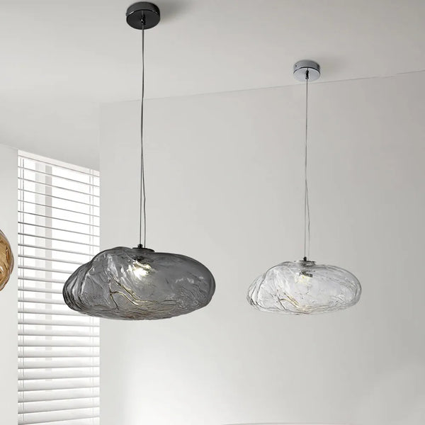 Glass Hanging Chandelier Large Loft Staircase Long Modern Ceiling Light