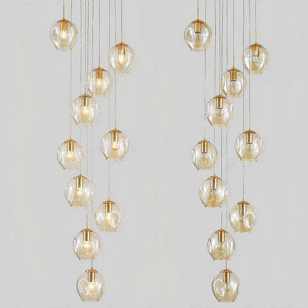 Nordic Staircase Glass Meteor Pendant Light Duplex Villa Chandelier