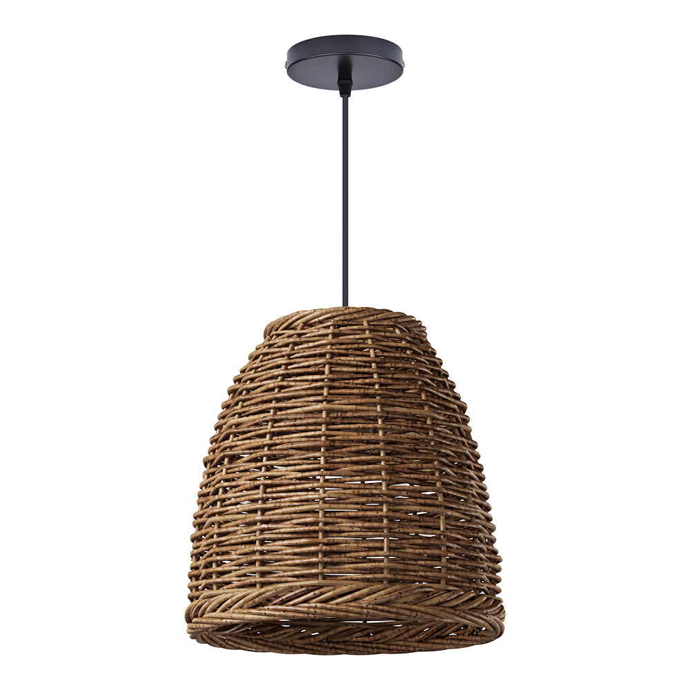 Wabi-Sabi Vintage Basket Weave Pendant Dining Room Rattan Lamp