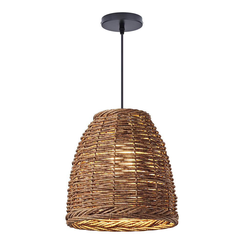 Wabi-Sabi Vintage Basket Weave Pendant Dining Room Rattan Lamp