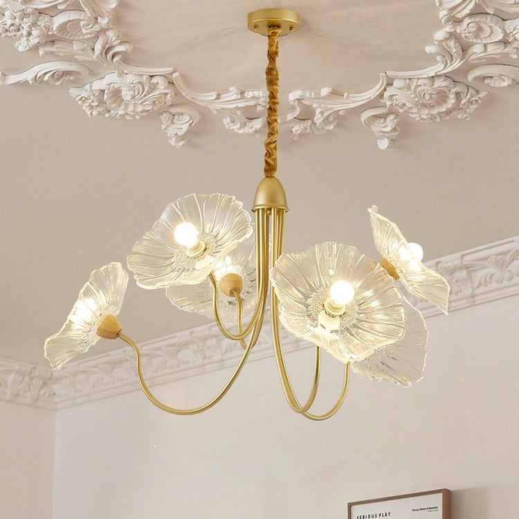 Modern Lotus Leaf Glass Living Room Chandelier Petal Glass Lamp Secondary image