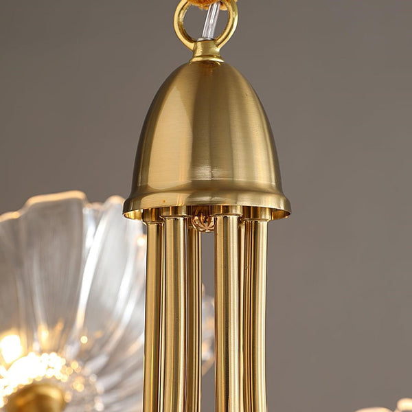 Modern Lotus Leaf Glass Living Room Chandelier Petal Glass Lamp