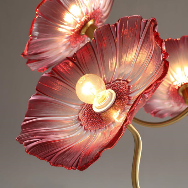 Modern Lotus Leaf Glass Living Room Chandelier Petal Glass Lamp