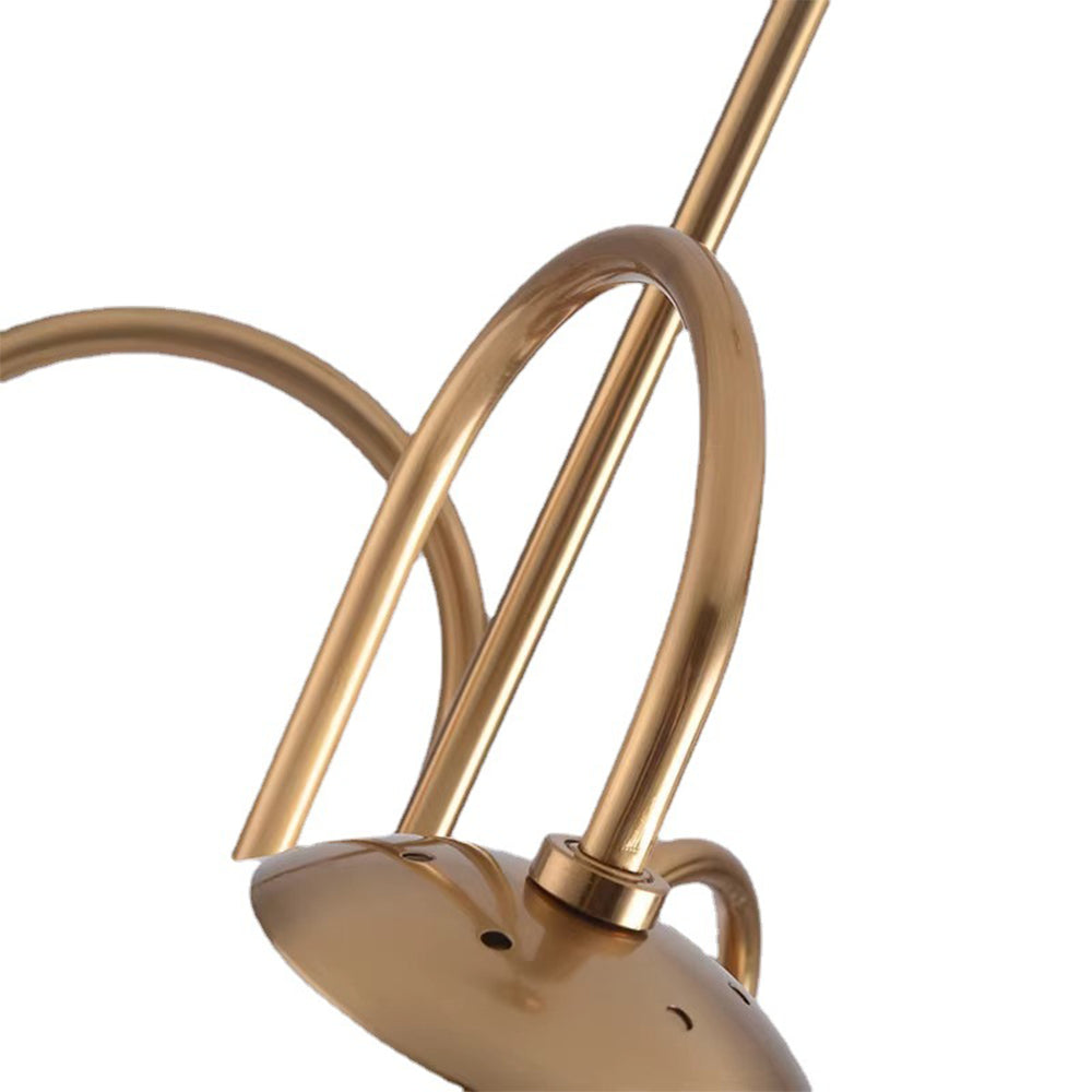 Metal Glass Gooseneck Chandelier Modern 6-Light Orb Light