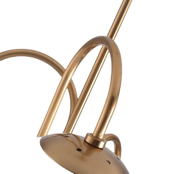 Metal Glass Gooseneck Chandelier Modern 6-Light Orb Light