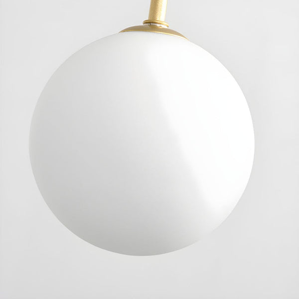 Modern Gooseneck Globe Chandelier Mid-Century Black Arched Pendant