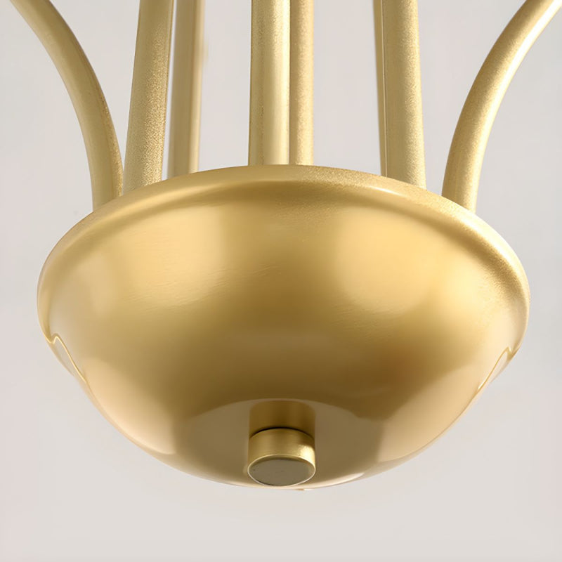 Modern Gooseneck Globe Chandelier Mid-Century Black Arched Pendant