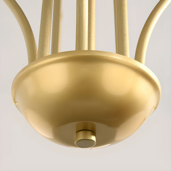 Modern Gooseneck Globe Chandelier Mid-Century Black Arched Pendant