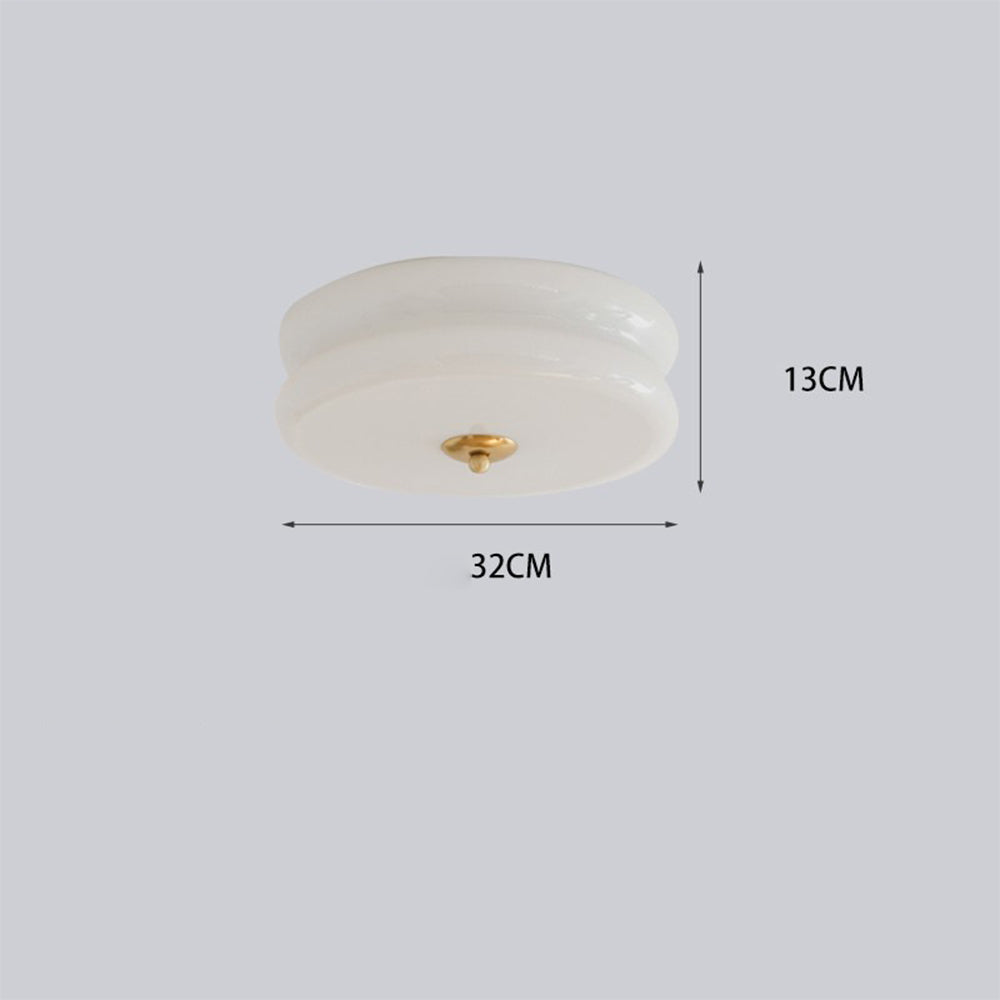 Art Deco Double-Tier Glass Flush Mount Retro Macaron Ceiling Light