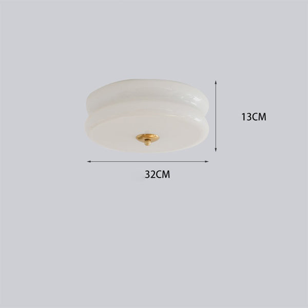 Art Deco Double-Tier Glass Flush Mount Retro Macaron Ceiling Light