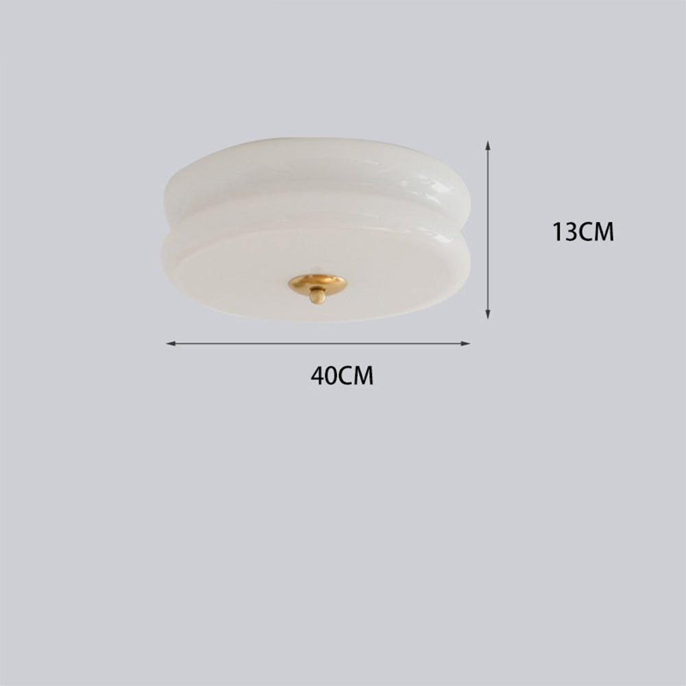 Art Deco Double-Tier Glass Flush Mount Retro Macaron Ceiling Light