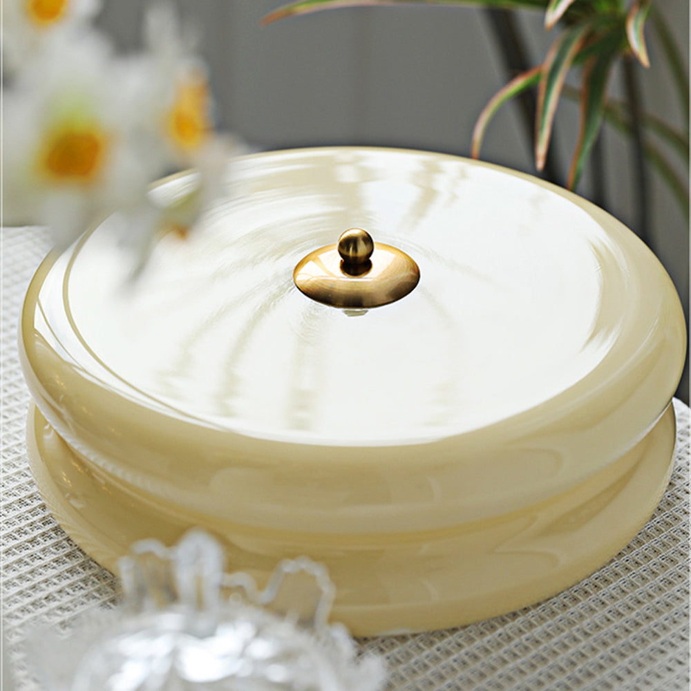 Art Deco Double-Tier Glass Flush Mount Retro Macaron Ceiling Light