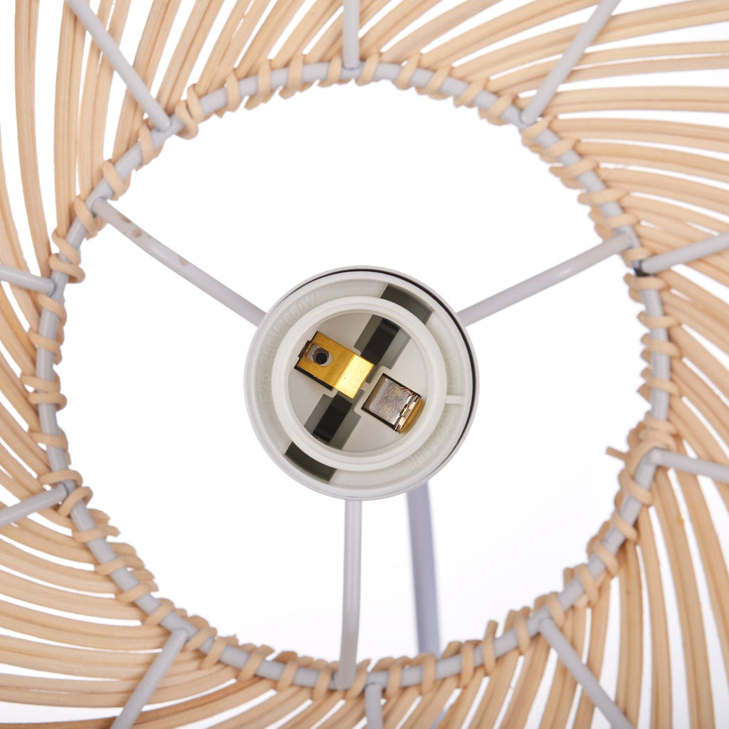Hand-Woven Rattan Dome Pendant Light Boho Wicker Chandelier