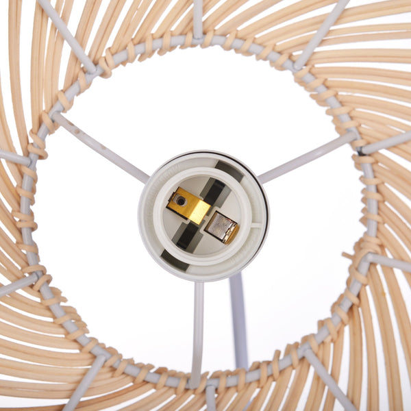 Hand-Woven Rattan Dome Pendant Light Boho Wicker Chandelier