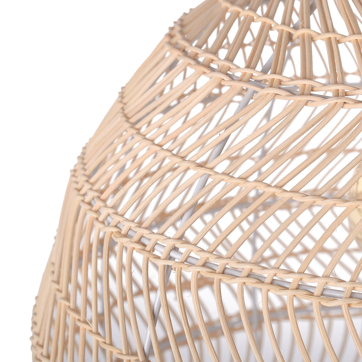 Hand-Woven Rattan Dome Pendant Light Boho Wicker Chandelier