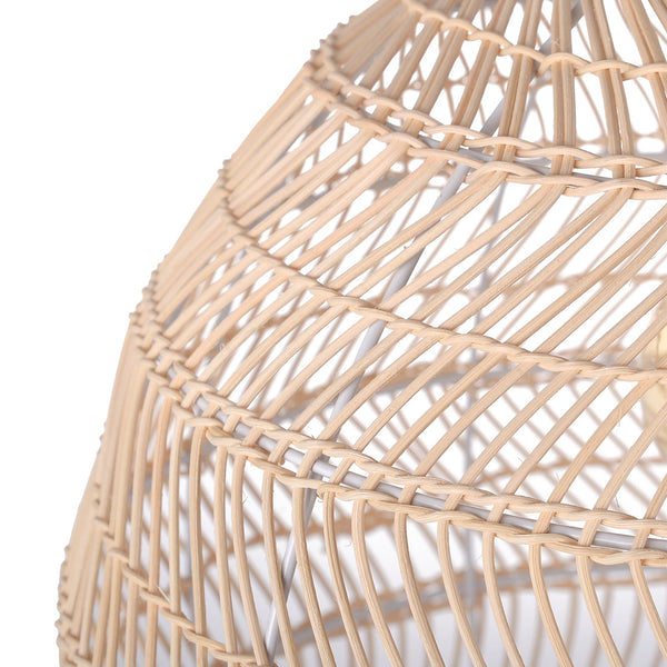 Hand-Woven Rattan Dome Pendant Light Boho Wicker Chandelier