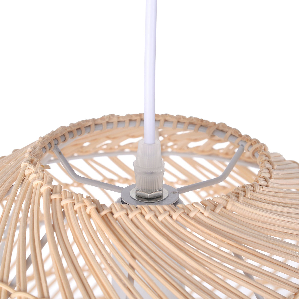 Hand-Woven Rattan Dome Pendant Light Boho Wicker Chandelier