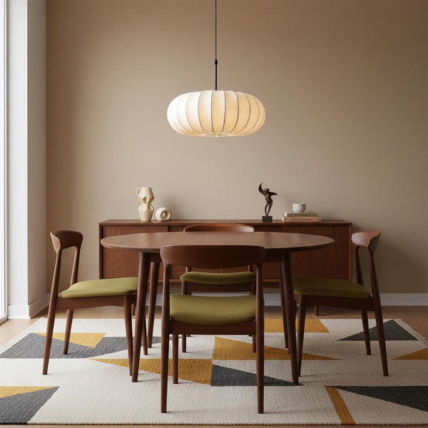 Medieval Style Silk Pendant Lamp Restaurant & Bedside Hanging Light