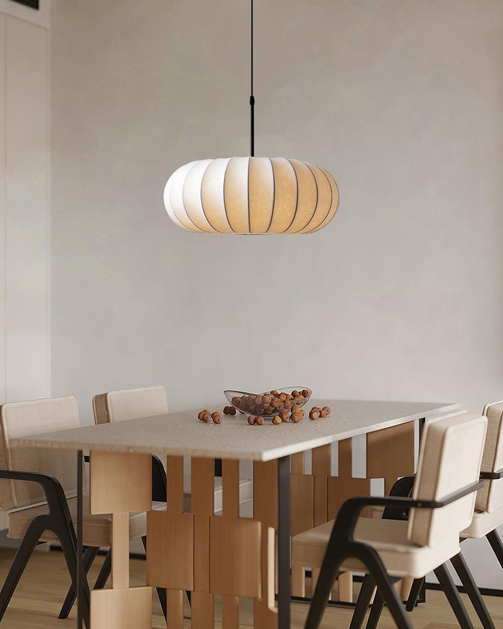 Medieval Style Silk Pendant Lamp Restaurant & Bedside Hanging Light