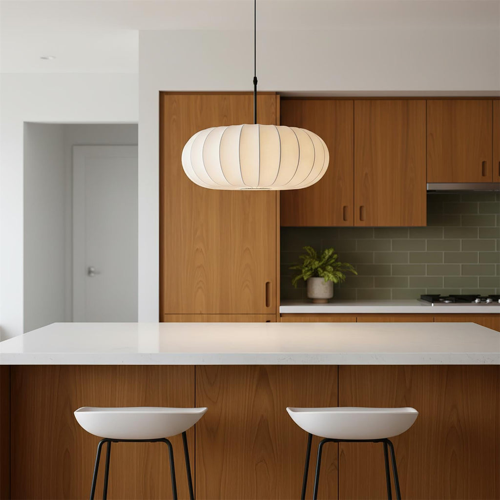 Medieval Style Silk Pendant Lamp Restaurant & Bedside Hanging Light