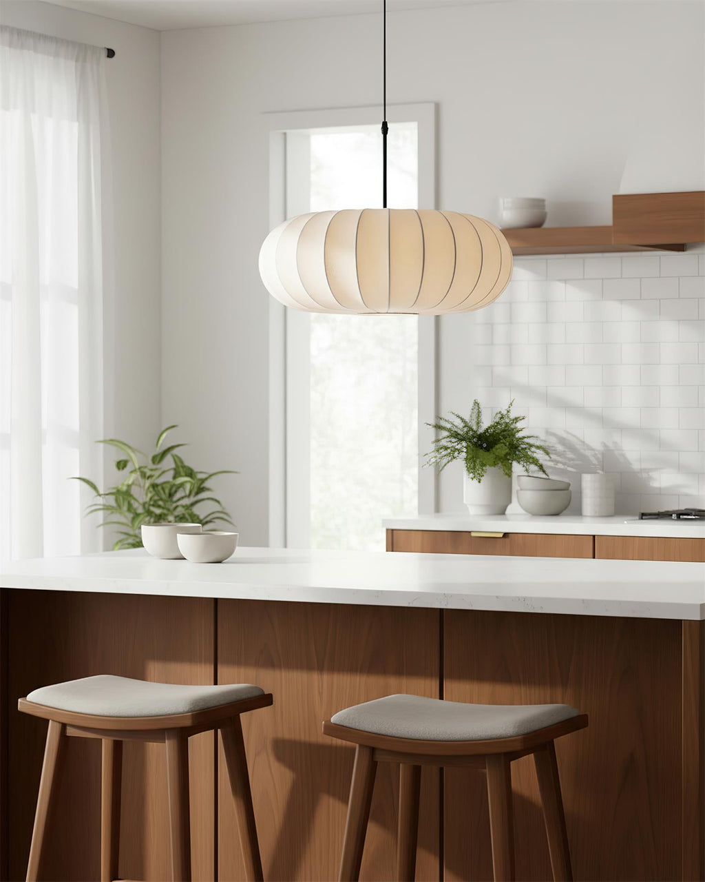 Medieval Style Silk Pendant Lamp Restaurant & Bedside Hanging Light