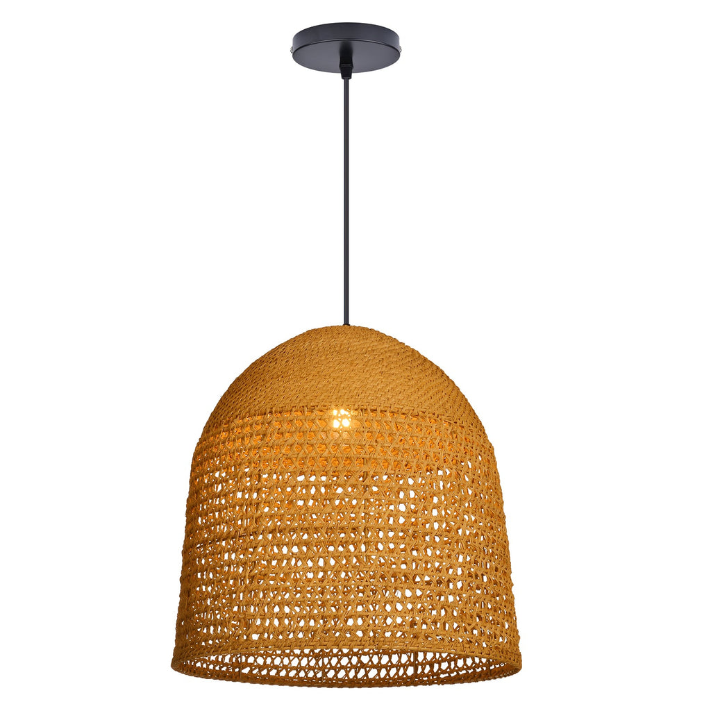 Handwoven Natural Rattan Pendant Light Farmhouse Kitchen Island Lamp