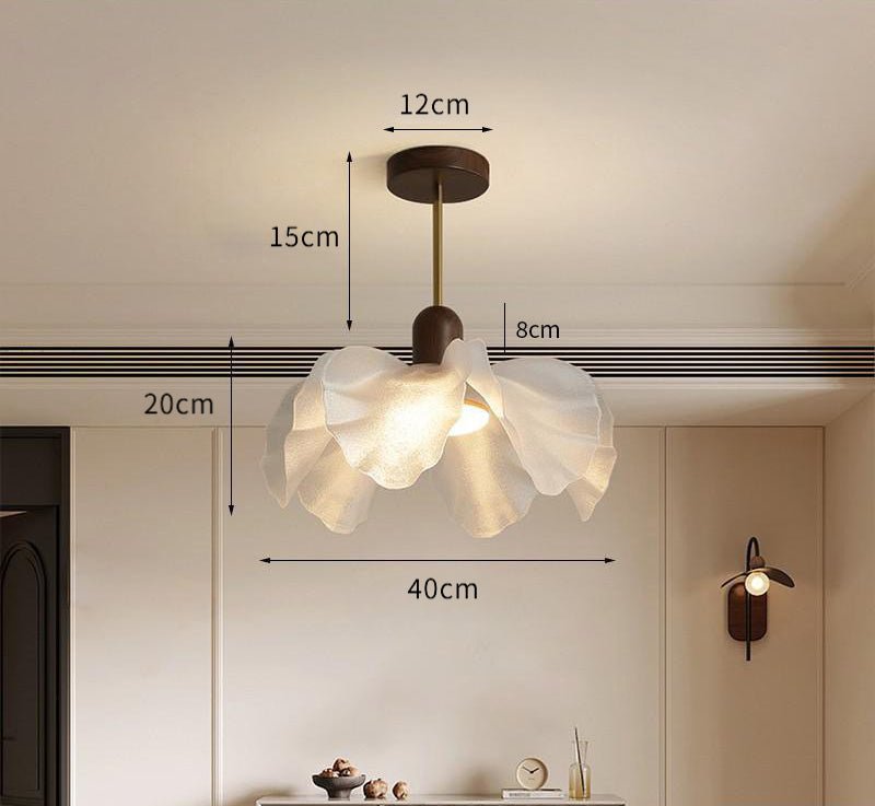 French Vintage Flower Pendant Light Floral Study & Bedroom Lamp