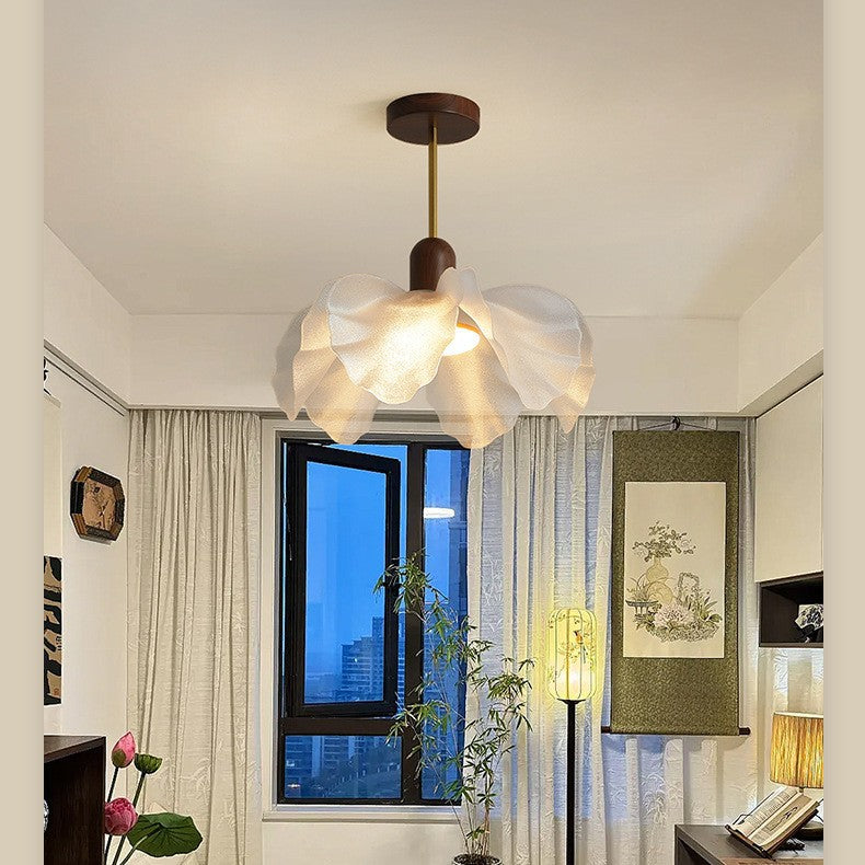 French Vintage Flower Pendant Light Floral Study & Bedroom Lamp