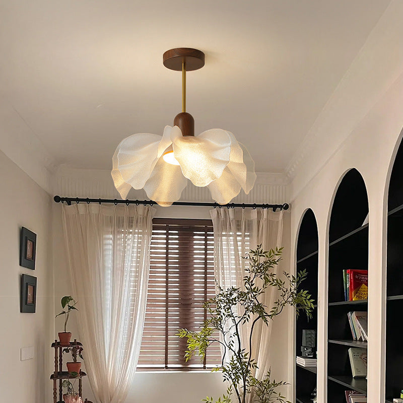 French Vintage Flower Pendant Light Floral Study & Bedroom Lamp