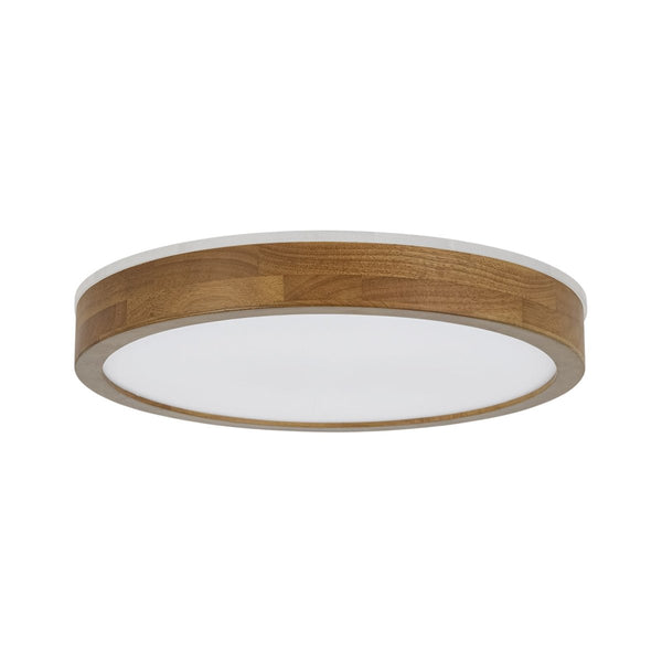 Scandinavian Wooden Round Dimmable LED Flush Mount