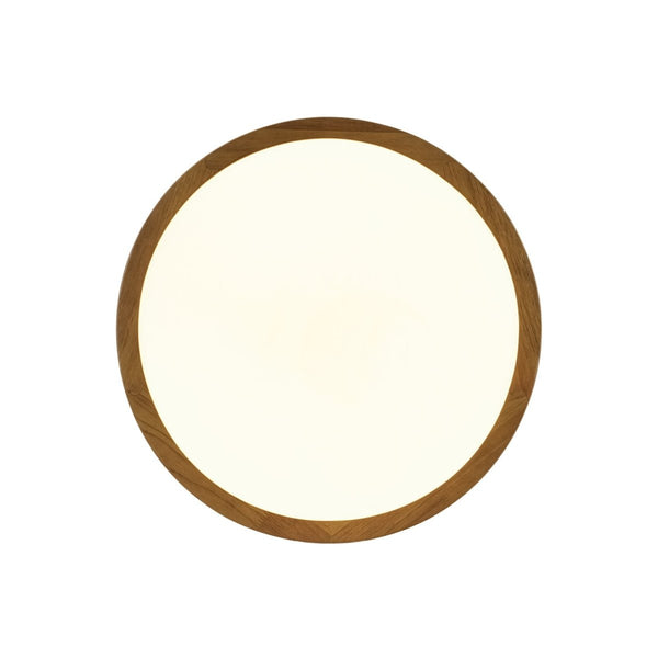 Scandinavian Wooden Round Dimmable LED Flush Mount