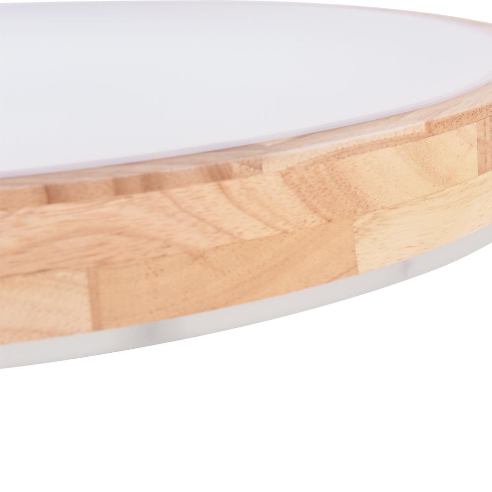 Scandinavian Wooden Round Dimmable LED Flush Mount