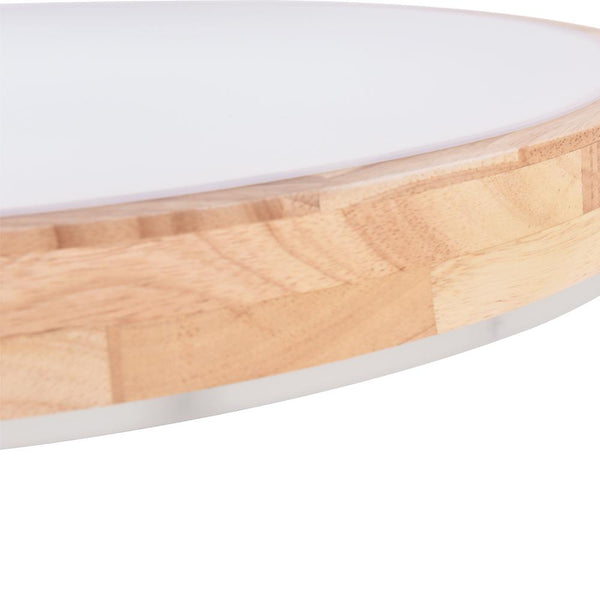 Scandinavian Wooden Round Dimmable LED Flush Mount