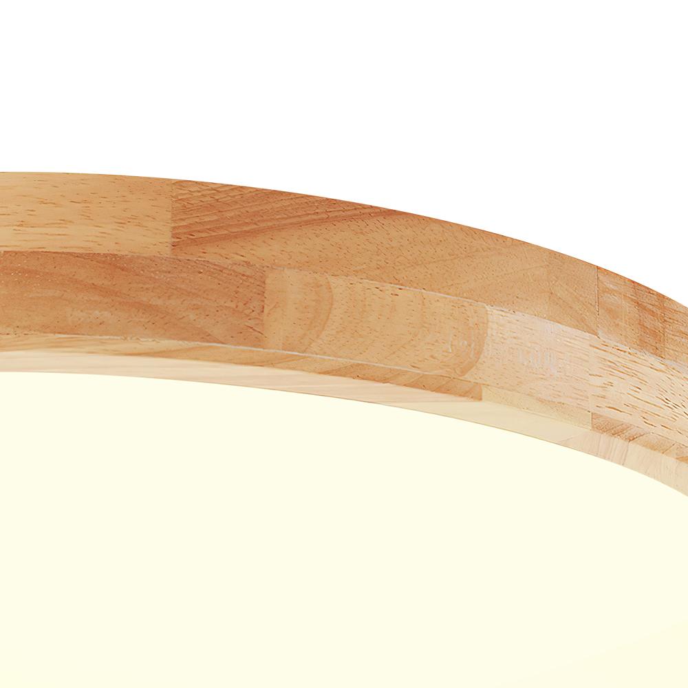 Scandinavian Wooden Round Dimmable LED Flush Mount