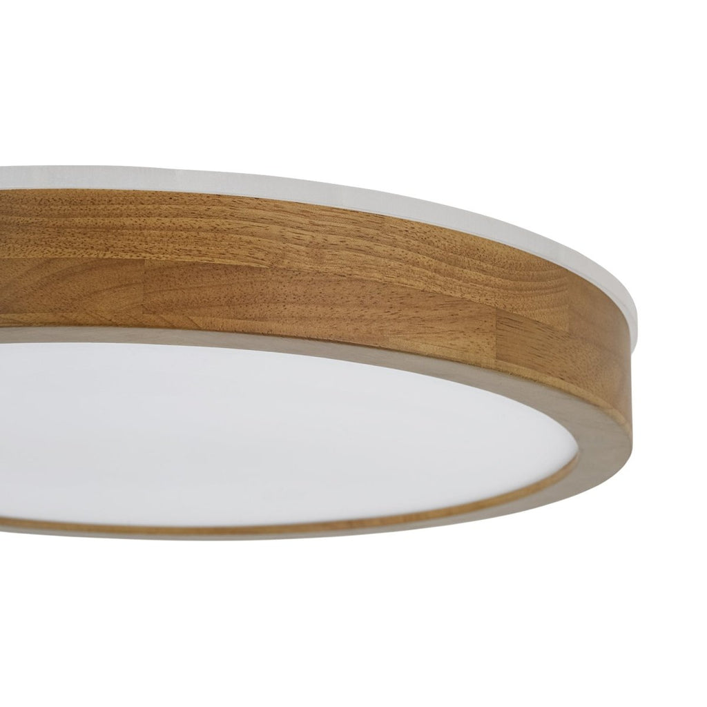 Scandinavian Wooden Round Dimmable LED Flush Mount
