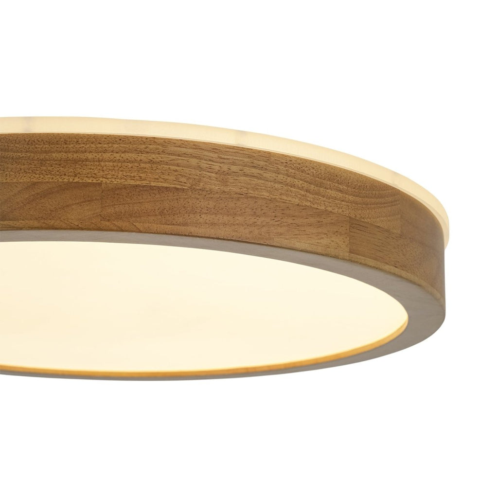 Scandinavian Wooden Round Dimmable LED Flush Mount