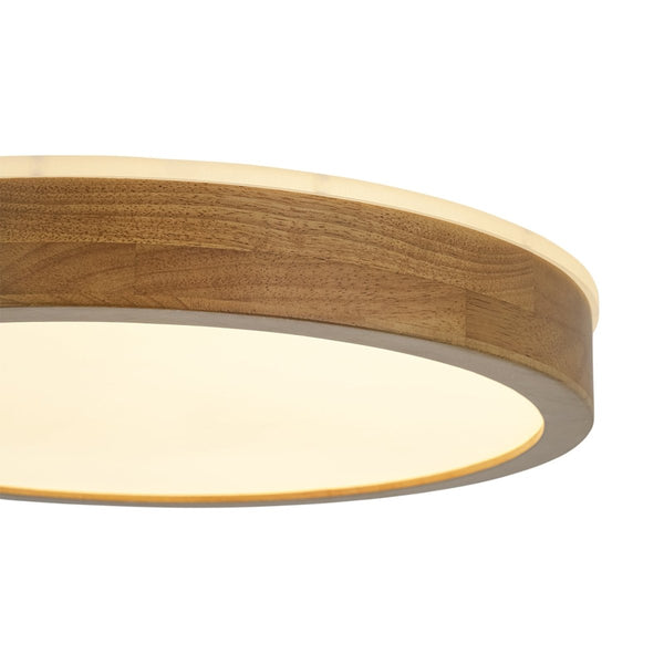 Scandinavian Wooden Round Dimmable LED Flush Mount