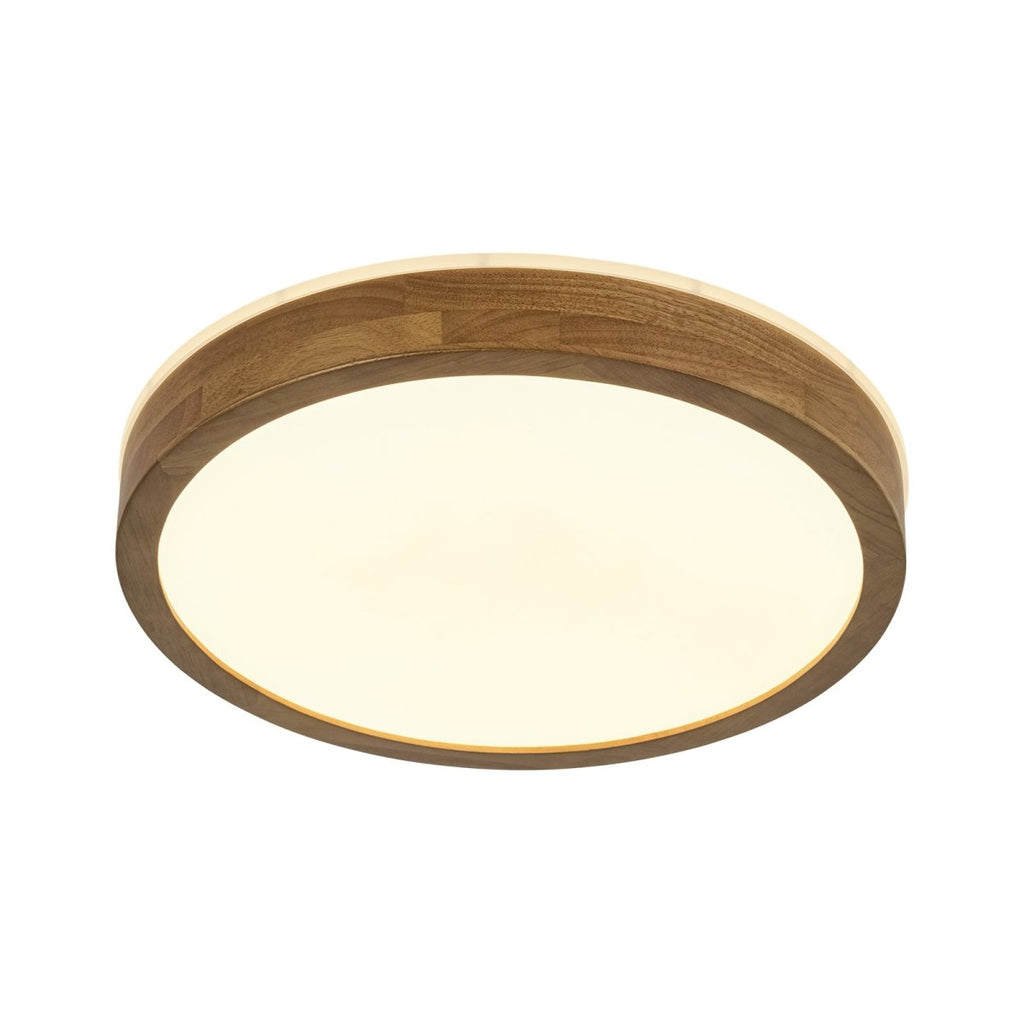 Scandinavian Wooden Round Dimmable LED Flush Mount