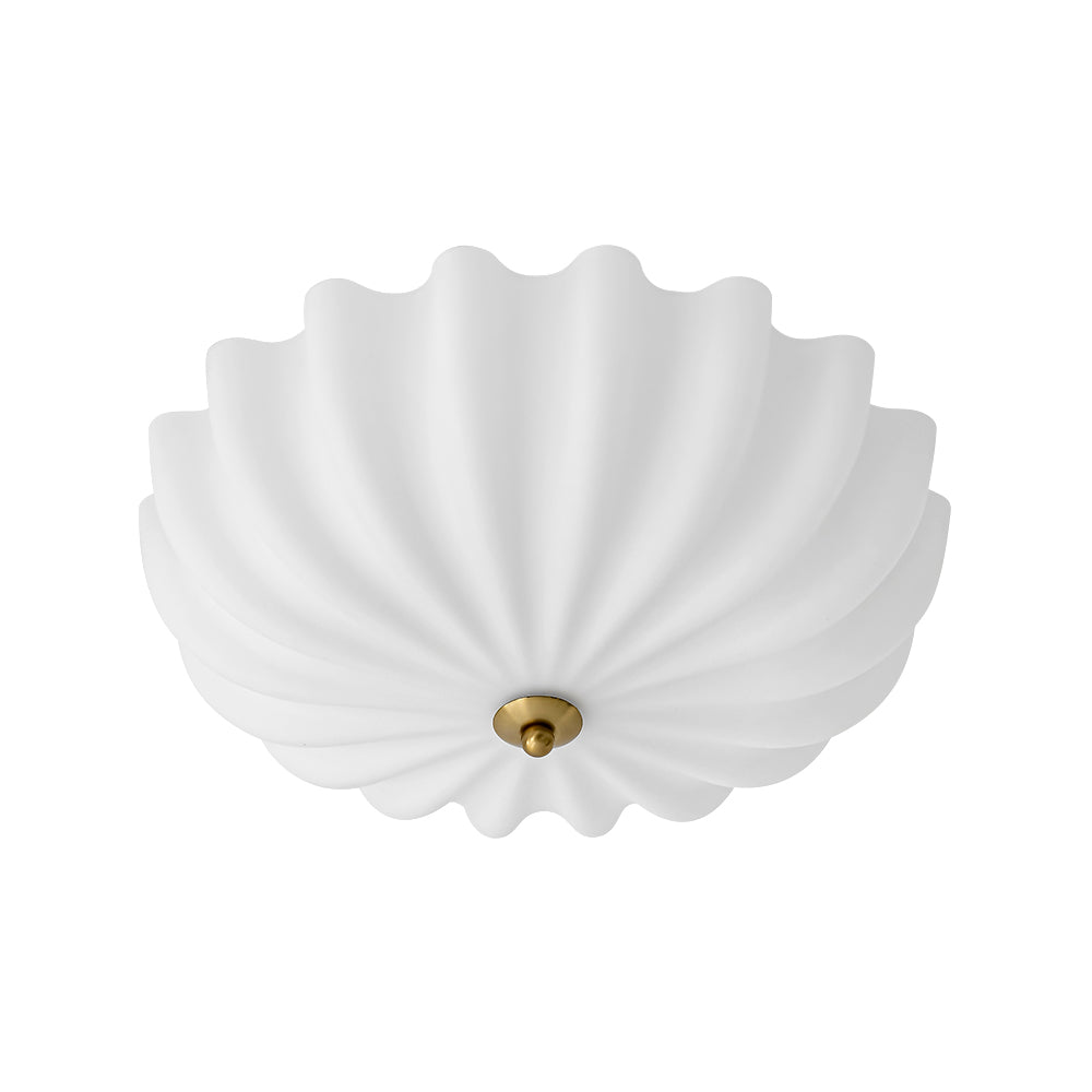 Modern 3-Light Ivory White Daisy Glass Semi-Flush Mount