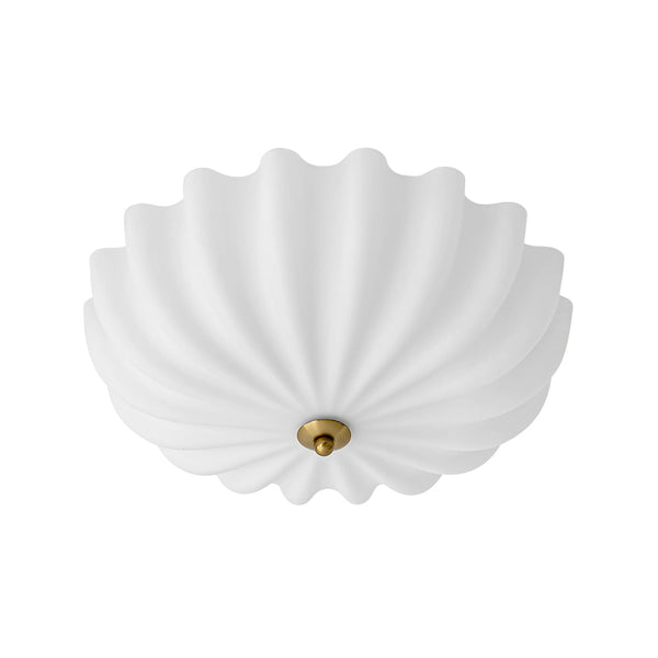 Modern 3-Light Ivory White Daisy Glass Semi-Flush Mount
