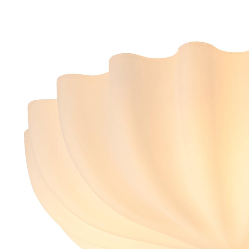 Modern 3-Light Ivory White Daisy Glass Semi-Flush Mount