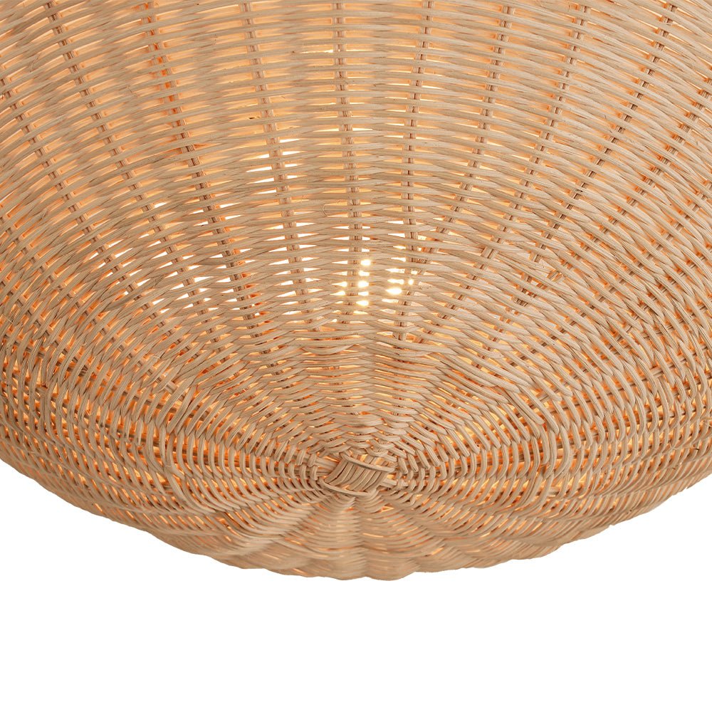 2-Light Scalloped Tulip Woven Basket Semi-Flush Mount
