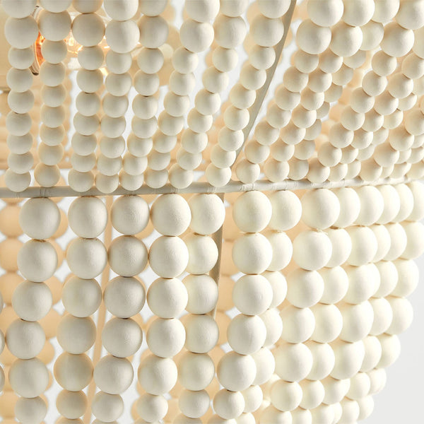 Handwoven Gemelina Wood Beaded Chandelier Bohomian Pendant Light