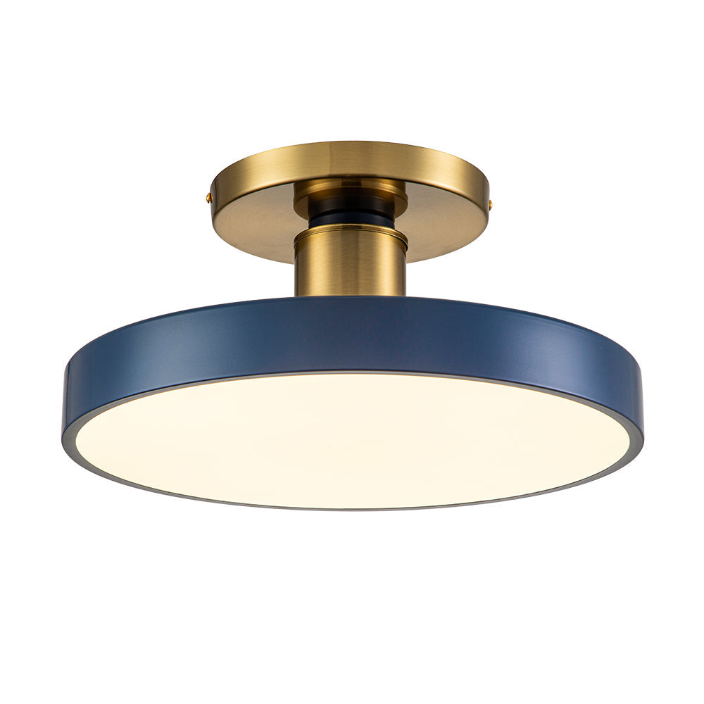 Modern Minimalist LED Drum Semi Flush Mount