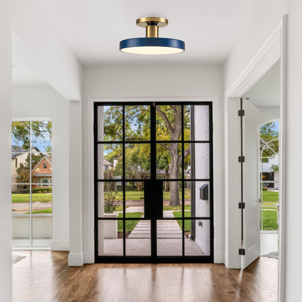 Modern Minimalist LED Drum Semi Flush Mount Secondary image