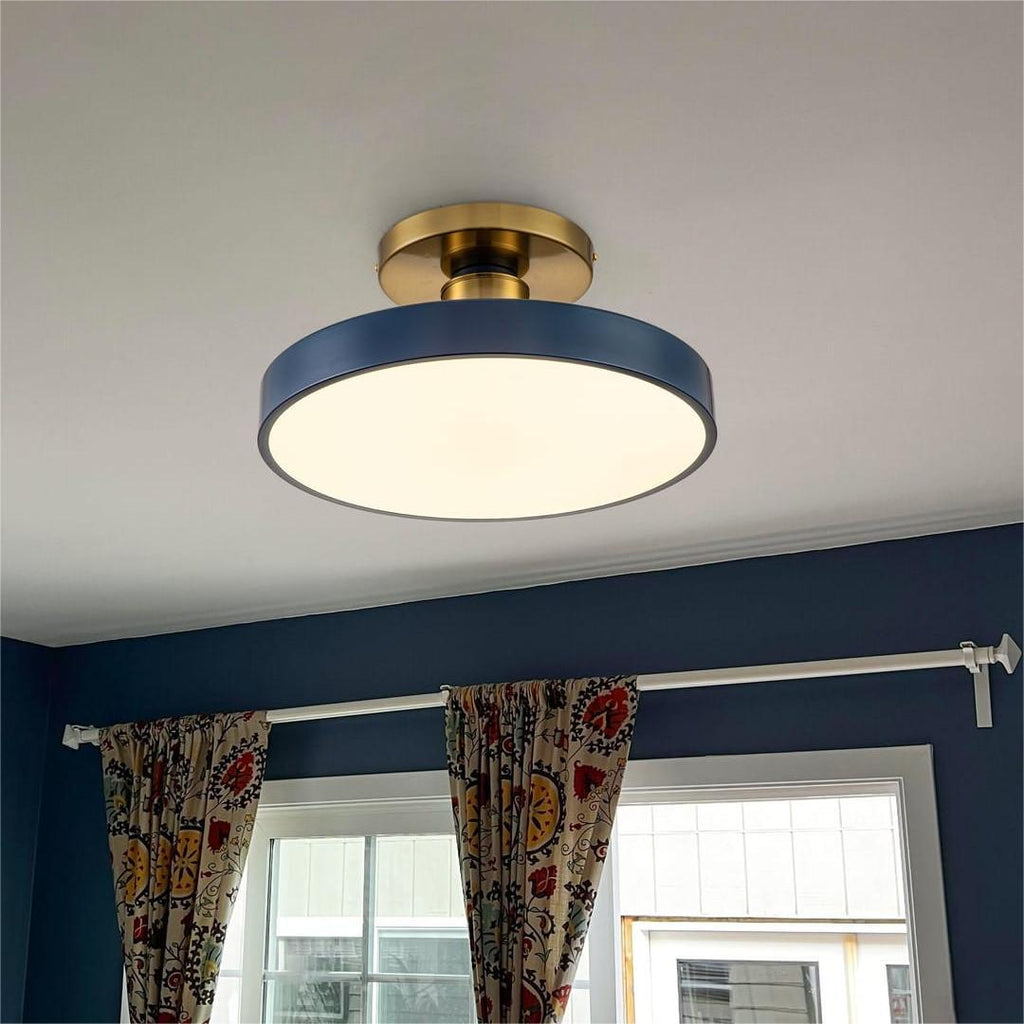 Modern Minimalist LED Drum Semi Flush Mount