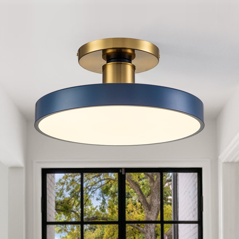 Modern Minimalist LED Drum Semi Flush Mount