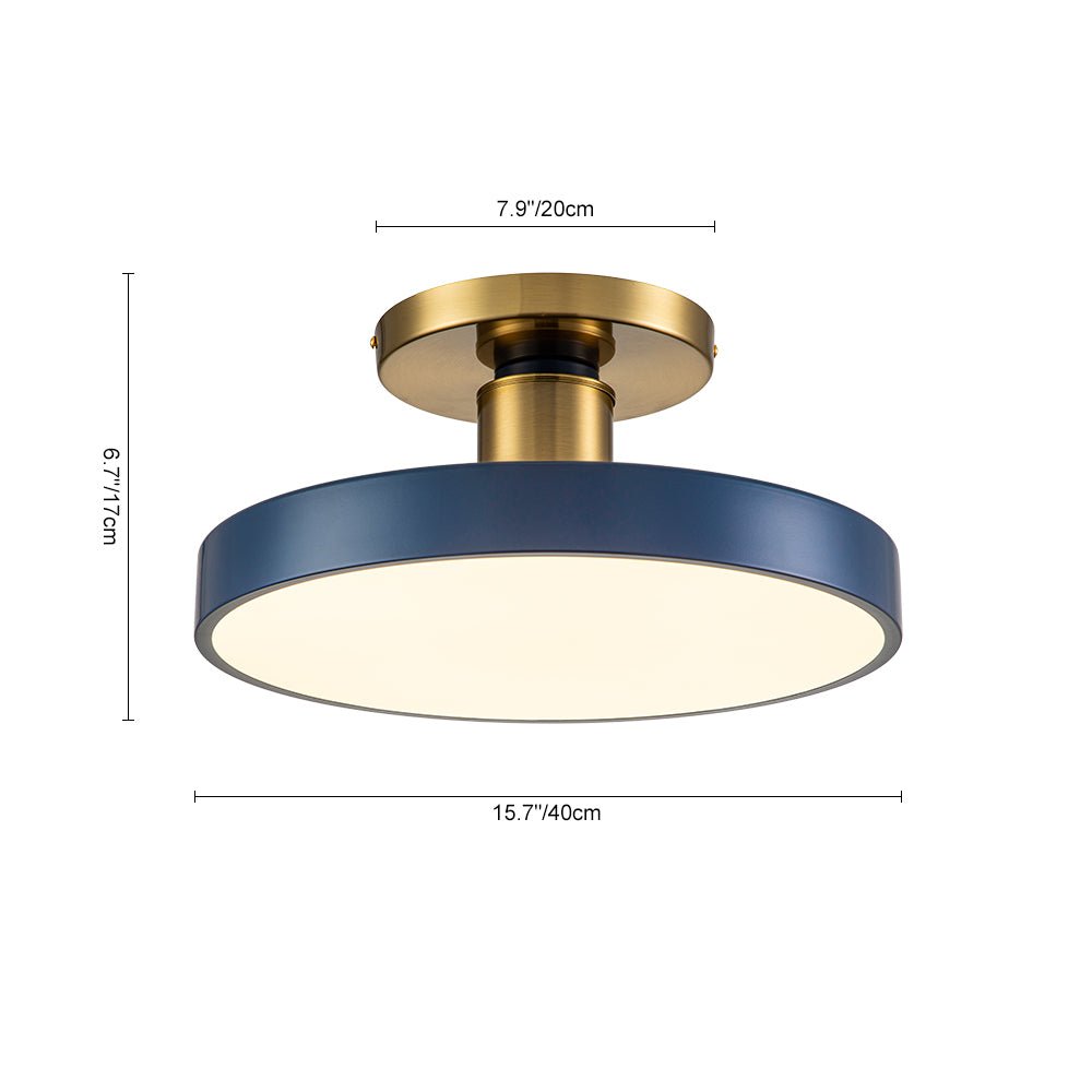 Modern Minimalist LED Drum Semi Flush Mount