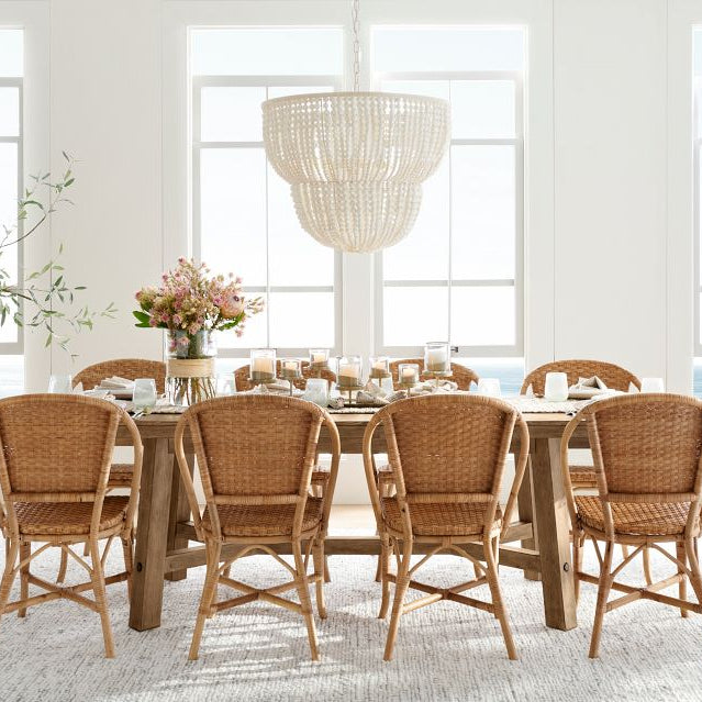Bohemian Wood Beaded Chandelier Handwoven Pendant Light Main image
